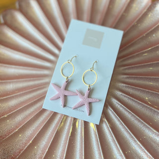 Simply Saige Pink Starfish Earrings