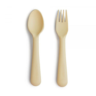 Mushie | Fork And Spoon Set | Daffodil