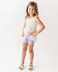 RuffleButts Baby Playground Shorts | Lavender