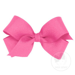 Wee Ones Mini Grosgrain Bow-Hot Pink