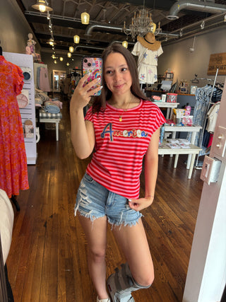 Misses Stripes America Top