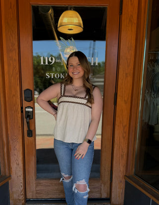 Misses Luna Scallop Top