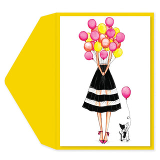 Greeting Card Balloon Girl