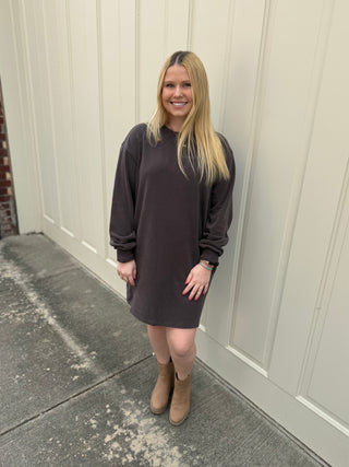 Misses Oversized Mini Sweatshirt Dress in 3 Colors