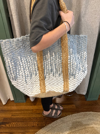 Boho Crochet Woven Tote-Dotted