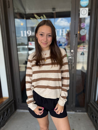 Misses Seaside Stripe Pullover