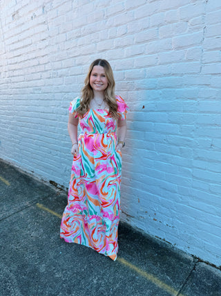 Misses Spring Blossom Maxi Dress