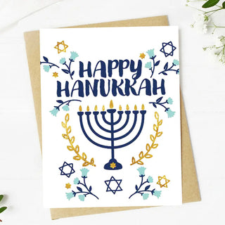 "Happy Hanukkah" Star of David Holiday Card
