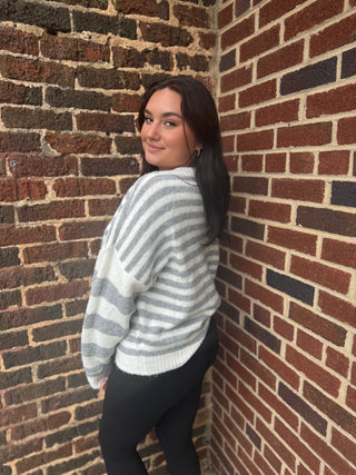 Misses Drifted Lines Sweater in Two Colors