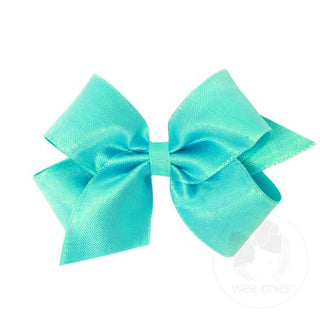 Wee Ones Medium Iridescent Shimmer Bow | Teal