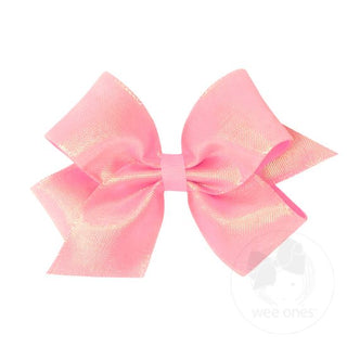 Wee Ones Medium Iridescent Shimmer Bow | Pink