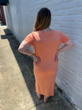 Misses Peachy Midi T-shirt Dress