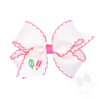 Wee Ones Medium Moonstitch Embroidered Bow | Popsicles