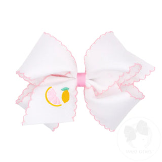 Wee Ones King Moonstitch Embroidered Bow | Lemons