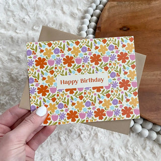 "Happy Birthday" Floral Greeting Card