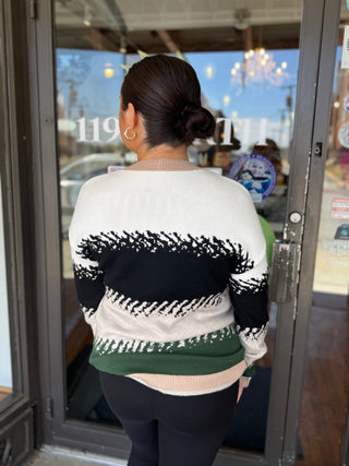 Misses Harbor Hues Colorblock Sweater