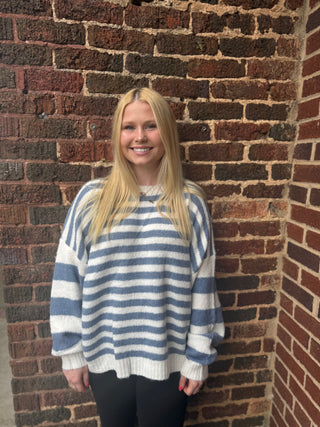 Misses Drifted Lines Sweater in Two Colors