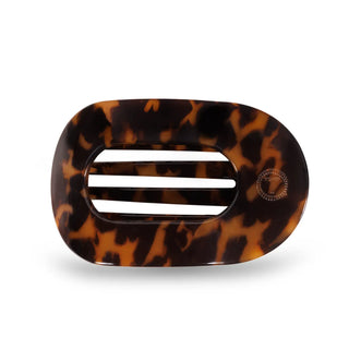 Teleties Large Round Flat Clip | Tortoise