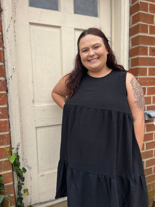 Curvy Tiered Little Black Dress