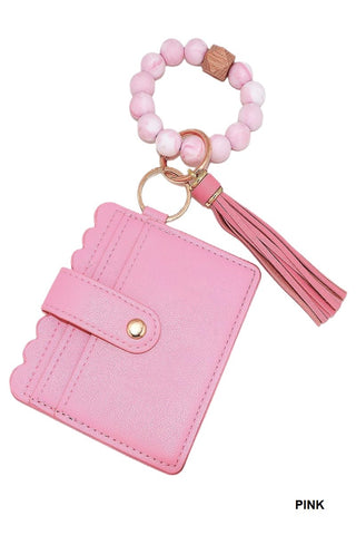 Beaded Bracelet Keychain/Card Holder Wallet