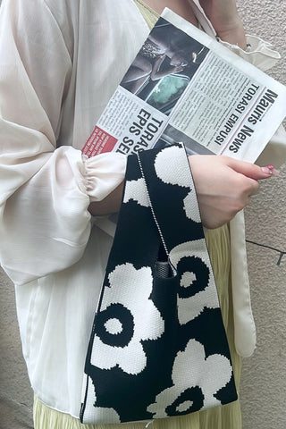Flower Knitted Tote Handbag
