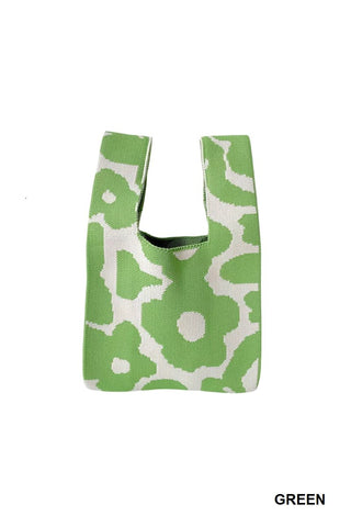 Flower Knitted Tote Handbag