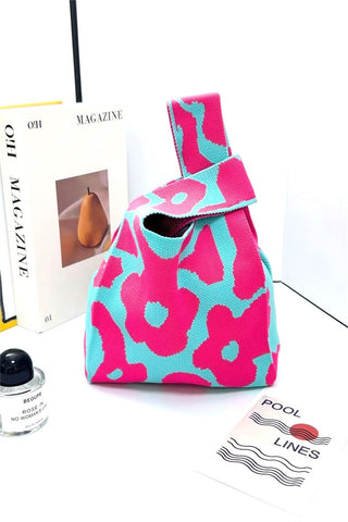 Flower Knitted Tote Handbag