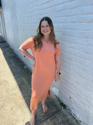 Misses Peachy Midi T-shirt Dress