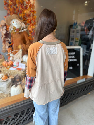 Misses Harvest Bloom Patchwork Top