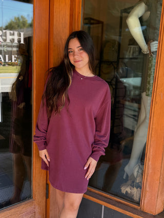 Misses Oversized Mini Sweatshirt Dress in 3 Colors