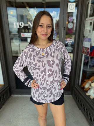 Misses Animal Print Casual Day Top