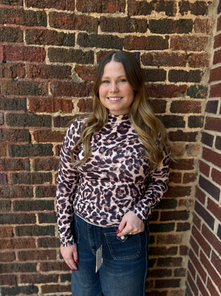 Misses Wild Affair Leopard Top