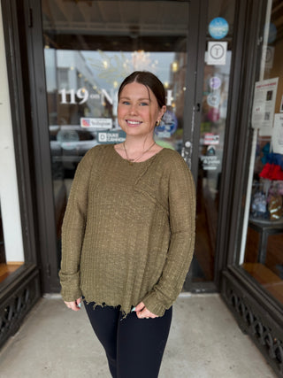 Misses Olive You Knit Sweater