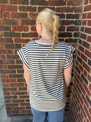 Misses Zebra Pop Top