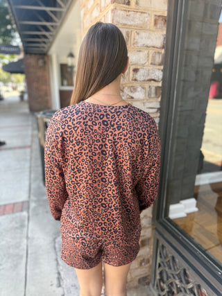 Misses Leopard 2PC Short Set