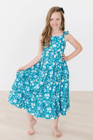 Mila & Rose Floral Breeze Ruffle Maxi Dress