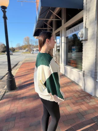 Misses Patchwork Sweater in Two Colors