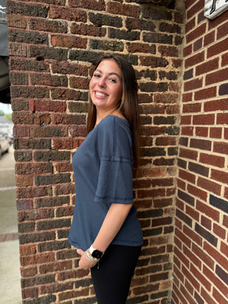 Misses Waffle Top in Two Colors