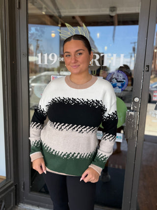 Misses Harbor Hues Colorblock Sweater