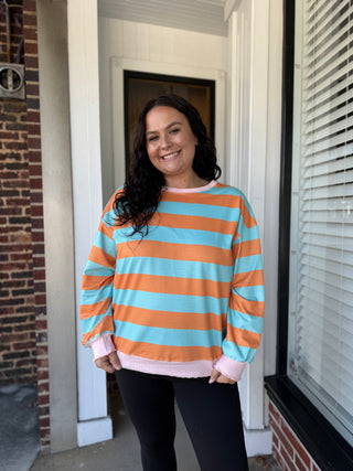 Misses Stripe Shift Top