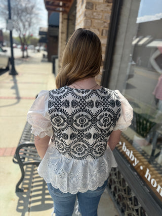 Misses Studio Eyelet Top