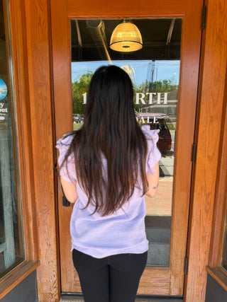 Misses Studio V-Neck Ruffle Edge Top in Two Colors