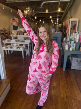 Misses Christmas Tree Pullover & Pants Lounge Set