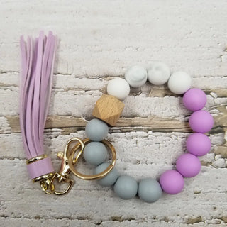 Handmade Colorful Silicone Bead Bangel Keychain in Several Colors