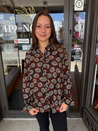 Misses Patterned Long Sleeve Shirt