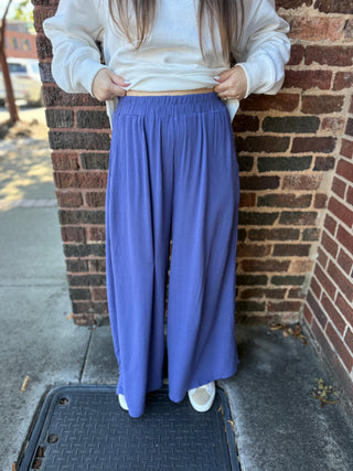 Misses Crinkle Wide Leg Pants