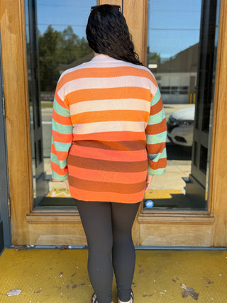 Misses Painted Stripe Knit Sweater