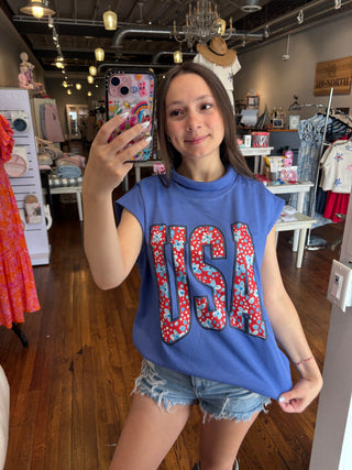 USA Floral Top
