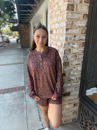 Misses Leopard 2PC Short Set