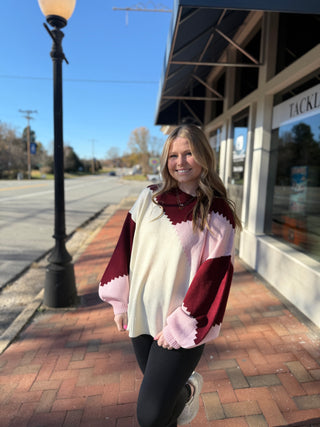 Misses Patchwork Sweater in Two Colors